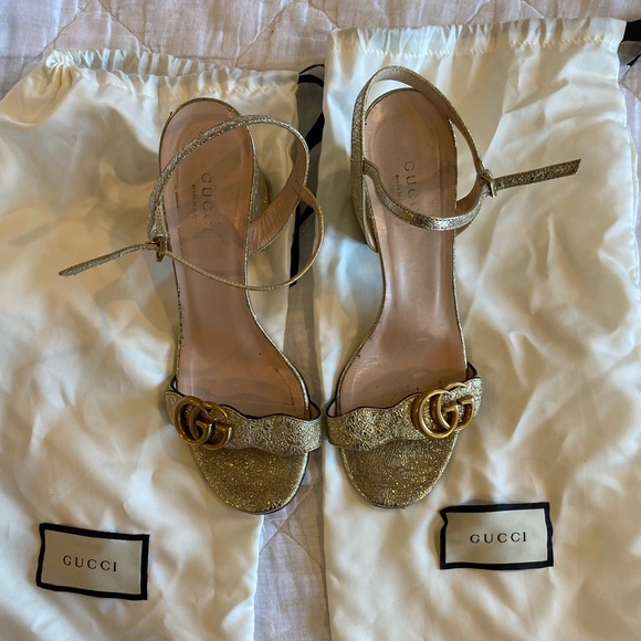 gucci mid-heel sandal with double g. - Picture 3 of 4